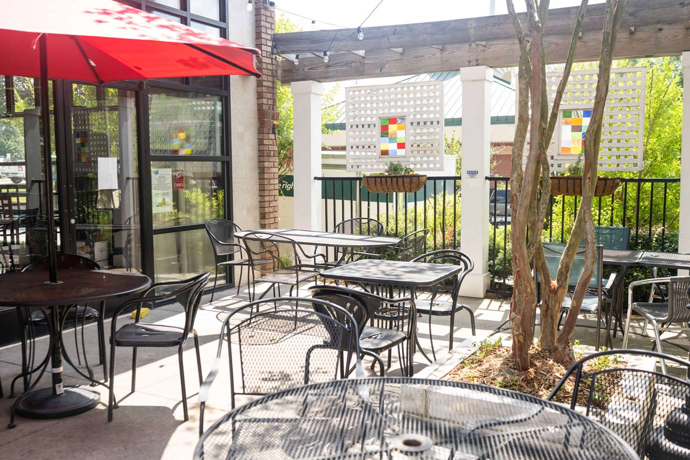 Outdoor patio seating at Shakey Ray's Tavern